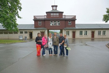 At the entrance to Buchenwald. What a way to spend the first day after your wedding!