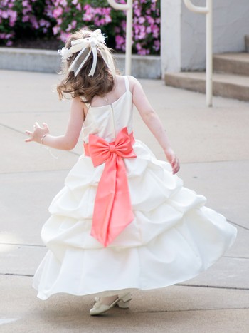 Emma twirls in her beautiful gown.