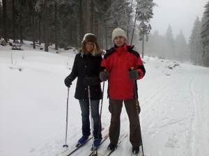 Cross country skiing thru Stefan's backyard, the Thuringer Wald. (Winter 2011)